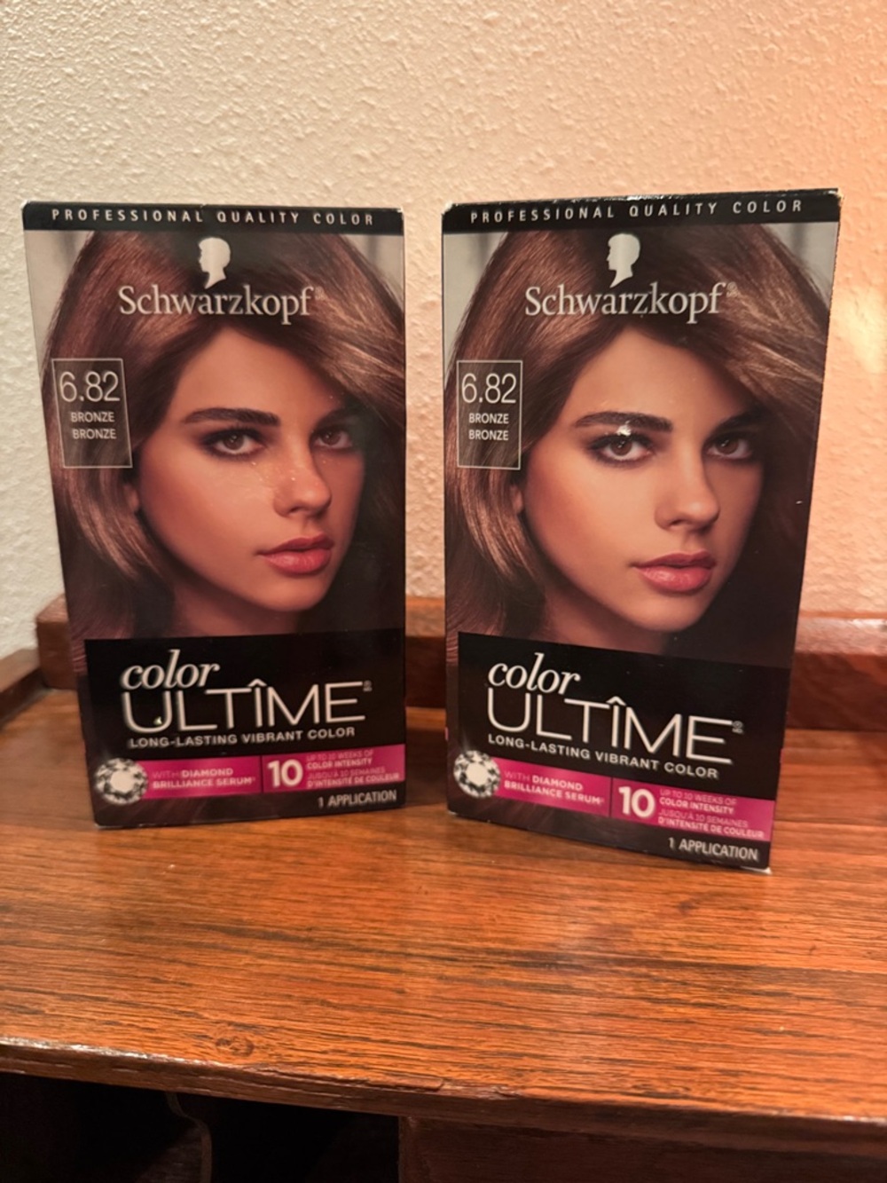 Set of 2 Schwarzkopf new unopened Color Ultime Hair Dye - Bronze 6.82